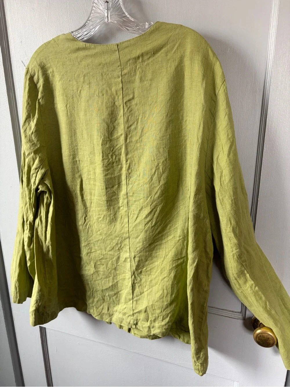 Harvé Benard Olive-Green Linen Button Jacket 8-12